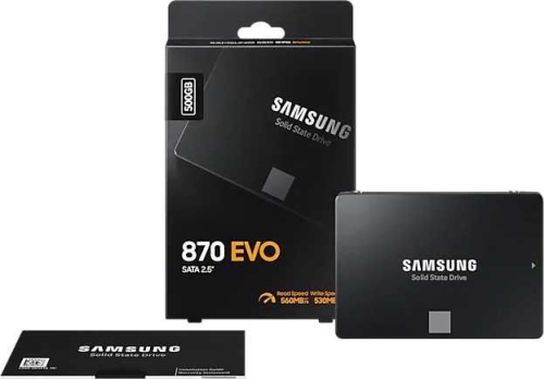 Накопитель SATA SSD 500Gb Samsung 870 EVO (2.5"/R560/W530/88-98IOPS/MZ-77E500BW)