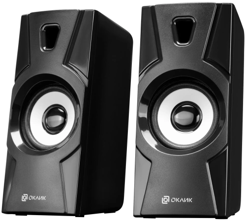 Колонки 2.0 Oklick OK-119 <6Вт (2x3Вт)RMS/100-16000Гц/питание от USB/пластик/77x171x91мм/черный>