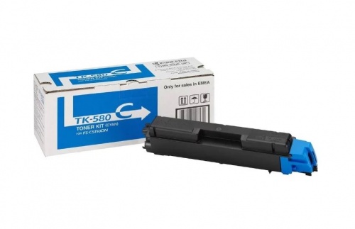 Тонер-картридж Kyocera TK-580C Cyan к FS-C5150DN/ECOSYS P6021cdn, рес. 2800 стр. <оригинал>