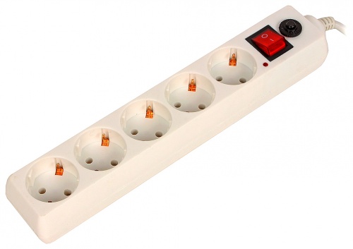 Сетевой фильтр 1,8м Buro 500SH-1.8-W (5 розеток) белый