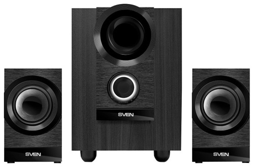 Колонки 2.1 Sven MS-150 <15Вт (2х3.5 Вт+Subwoofer 8Вт)/200 - 20000Hz/USB/дерево/черный>