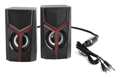 Колонки 2.0 Qumo TRON AS007 <10Вт (2x20Вт)/ объемное звучание/RGB подсветка (отключаемая)/USB+Jack 3,5/черный>