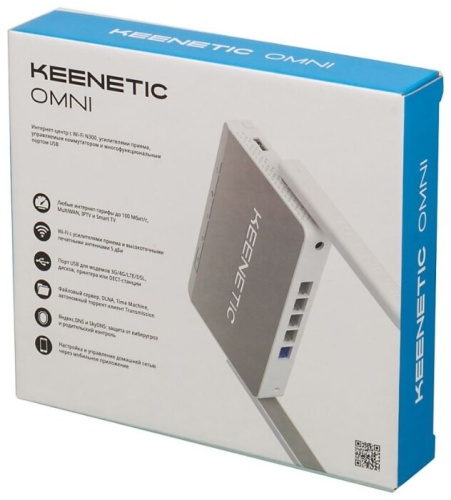 Маршрутизатор Keenetic Omni (KN-1410) <802.11n 300Mbps/4x100Mbit/2x5dBi/1xWAN/1xUSB/3G+4G>