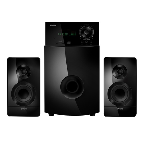 Колонки 2.1 Sven MS-2100 <черный/2х15 Вт + Subwoofer 50Вт/150–20 000Hz/ПДУ/SV-012236>