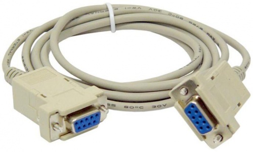 Кабель RS-232(DB9F) - RS-232(DB9F) соединитель 1.8м, 0-модемный,экран,серый,Gembird (CC-134-6)