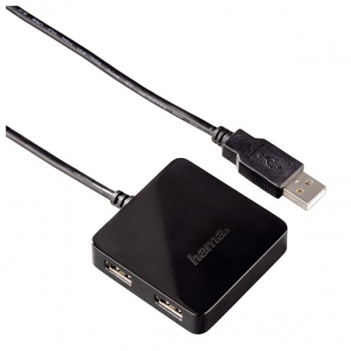 Контроллер-хаб USB Hama Square 00012131 <черный/4xUSB 2.0>