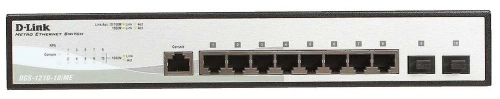 Коммутатор 8-port 1Gbit D-Link DGS-1210-10/ME (2xSFP/Console/Layer 2)
