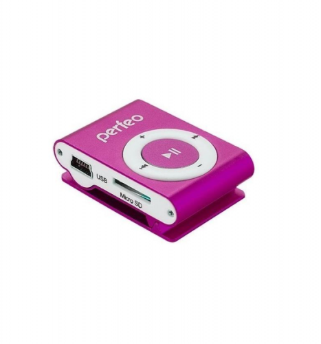 Плеер PERFEO Music Clip Titanium (Розовый/microSD(в комплект не входит))