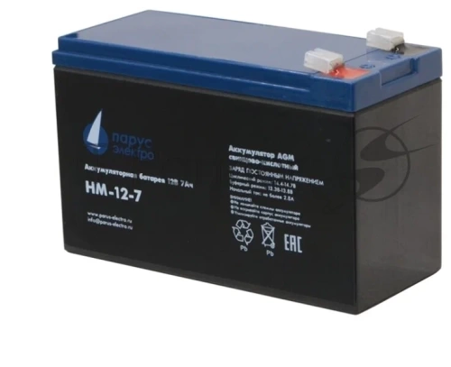 Батарея аккумуляторная 12V/7.2Ah Парус Электро HM-12-7 (151x65x94(100)мм/2.4kg/6лет) Батарея аккумуляторная 12V/7.2Ah Парус Электро HM-12-7 (151x65x94(100)мм/2.4kg/6лет)
