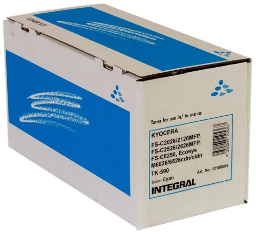 Тонер-картридж Kyocera TK-590C к FS-C2026MFP/C2126/C2526MFP/C2626 рес.5000стр (Совм.) Integral