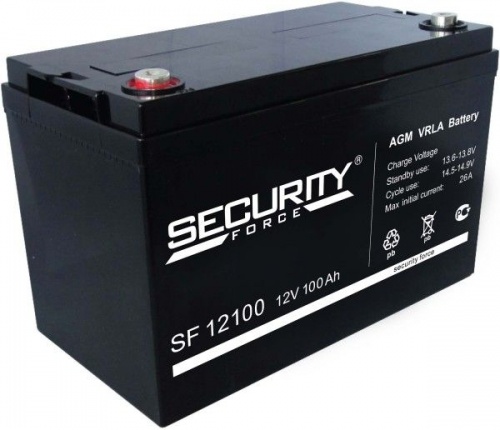 Батарея аккумуляторная 12V/100Ah Secuirity Force SF 12100 <ОПС/M8/330x173x220мм/32кг/6-8лет> Батарея аккумуляторная 12V/100Ah Secuirity Force SF 12100 <ОПС/M8/330x173x220мм/32кг/6-8лет>