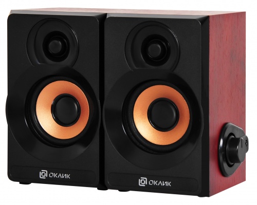 Колонки 2.0 Oklick OK-161 <темное дерево/2x3Вт RMS/150-20000Гц/пластик>