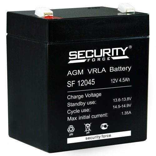 Батарея аккумуляторная 12V/4,5Ah Security Force SF 12045 (90x70x107mm) Батарея аккумуляторная 12V/4,5Ah Security Force SF 12045 (90x70x107mm)