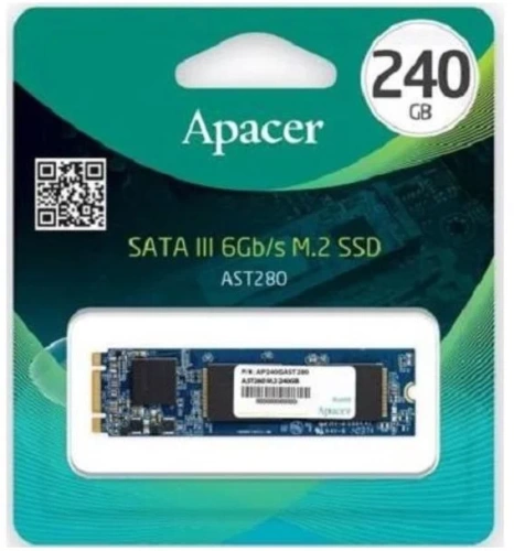 Накопитель M.2 SSD 240Gb Apacer AST280 (2280/R520/W495/3D TLC/140TBW/AP240GAST280-1) Накопитель M.2 SSD 240Gb Apacer AST280 (2280/R520/W495/3D TLC/140TBW/AP240GAST280-1)