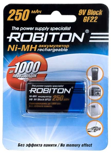 Аккумулятор 6F22/6LR61 ROBITON 250mAh