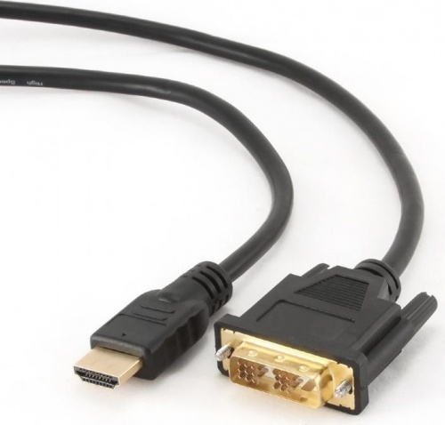 Кабель HDMI - DVI соединитель,4.5м,позол.контакты,экран,чёрный,Gembird (CC-HDMI-DVI-15)