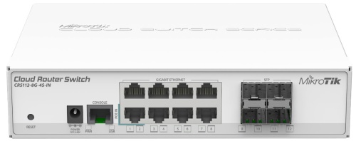 Коммутатор 8-port 1Gbit MikroTik CRS112-8G-4S-IN <8xRJ45/4xSFP/-30 +55°C/Level 3/RouterOS Level 5>