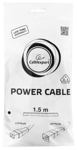 Кабель питания для UPC Gembird/Cablexpert, 1.5м, С19 - C20, 16А, черный, с заземлением (PC-189-C19)
