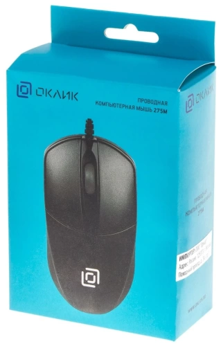 Мышь Oklick 275M, оптическая, проводная, USB, черный