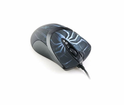 Мышь A4 XL-747H Spider Oscar Editor <лазерная/600-3600dpi/7 кнопок/3x Click/голубой/игровая/USB>