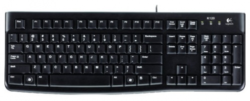 Клавиатура Logitech K120 (black/104клавиши/влагозащита/USB) 920-002522