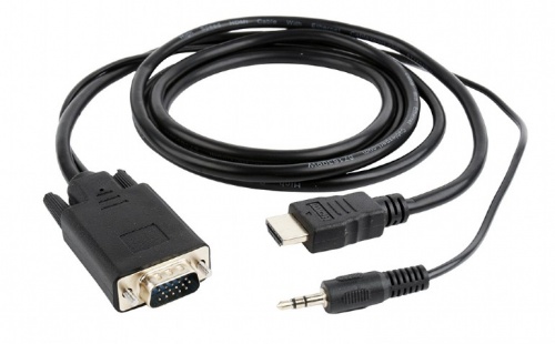 Кабель HDMI(M) - VGA(M) переходник для видеокарт с цифр. вых. (GTX1060/1070/RX470 и др.) 1,8м, позолоч. контакты, черный, Cablexpert (A-HDMI-VGA-03-6) Кабель HDMI(M) - VGA(M) переходник для видеокарт с цифр. вых. (GTX1060/1070/RX470 и др.) 1,8м, позолоч. контакты, черный, Cablexpert (A-HDMI-VGA-03-6)