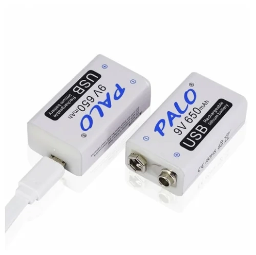 Аккумулятор Palo 6F22 650mAh Li-ion 9V (8,4V) с Micro USB разъёмом для зарядки
