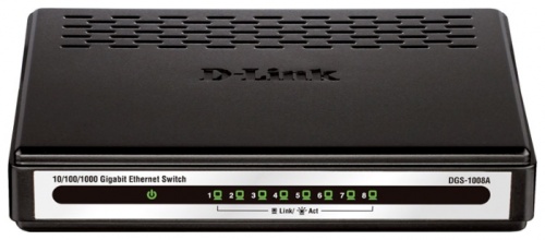 Коммутатор 8-port 1Gbts D-Link DGS-1008A <пластик>