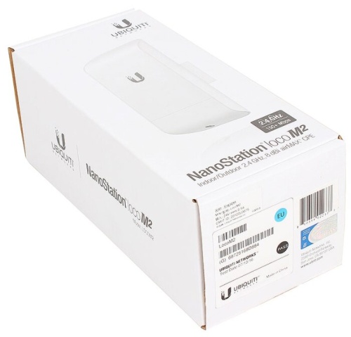 Точка доступа Ubiquiti NanoStation Loco M2 (802.11n 150Mbps/2.4Ghz/8dBi/до 5 км/1xRJ-45/PoE)