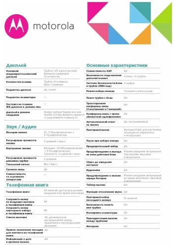 Р/Телефон Dect Motorola C1001LB+ <база + трубка/50 номеров/фиолетовый> (107C1001VIOLETA)