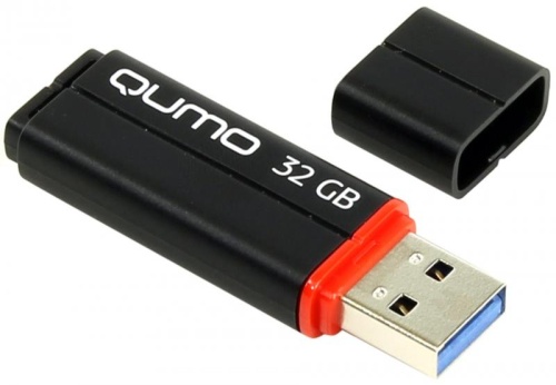Флеш диск USB3.0 32Gb Qumo SPEEDSTER <черный/пластик/колпачок> (QM32GUD3-SP-black)