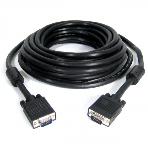 Кабель VGA - VGA соединитель 15м, тройн.экран, феррит.кольца, серый, Gembird (CC-PPVGA-15M)