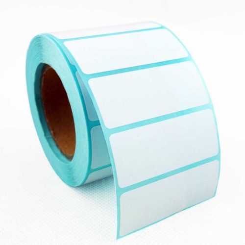 Этикетка полипропиленовая 50х25 мм (втулка 40, 500 штук в рулоне) + заливка в голубой цвет