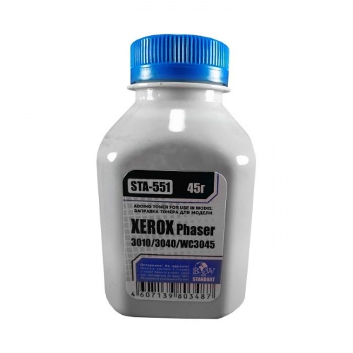 Тонер Xerox Phaser 3010/3040/WC 3045 (фл, 45гр), B&W Standart-Россия; STA-551