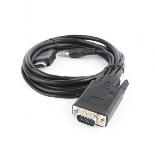 Кабель HDMI(M) - VGA(M) переходник для видеокарт с цифр. вых. (GTX1060/1070/RX470 и др.) 1,8м, позолоч. контакты, черный, Cablexpert (A-HDMI-VGA-03-6) Кабель HDMI(M) - VGA(M) переходник для видеокарт с цифр. вых. (GTX1060/1070/RX470 и др.) 1,8м, позолоч. контакты, черный, Cablexpert (A-HDMI-VGA-03-6)