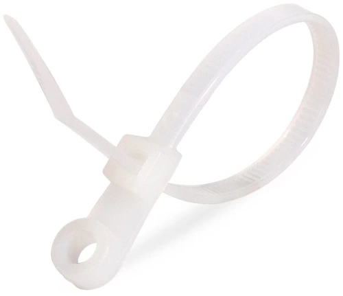 Стяжка нейлоновая, неоткрыв. Cablexpert (100шт/200x4.8mm/белая/с монтажным отверстием) (NYTH-200x4.8)