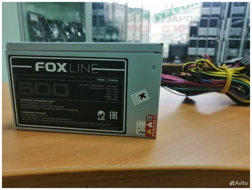 Блок питания ATX 500W FoxLine FZ500R <20+4pin/2xMolex/4xSATA/1x6+2pin/120mm fan/w/o cable> OEM Блок питания ATX 500W FoxLine FZ500R <20+4pin/2xMolex/4xSATA/1x6+2pin/120mm fan/w/o cable> OEM