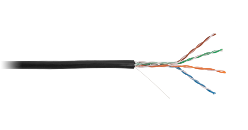 Кабель UTP, 4 пары, категория 5e, Cu/медь, для внешней прокладки, 305м Netlan EC-UU004-5E-PE-BK