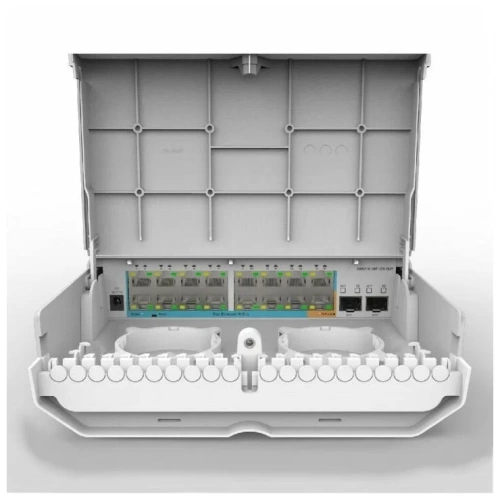 Коммутатор 16-port MikroTik netPower 15FR <CRS318-1Fi-15Fr-2S-OUT> (16xRJ45/2xSFP/GPEN/-40 +70°C/SwOS/RouterOS Level 5/PassivePoE) реверсивный, уличный