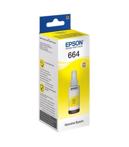 Чернила Epson T6644 yellow для L100/L110/L200/L1300/L210/L300/L312/L350/L355/L550/L555  (70 мл) (C13T66444A)
