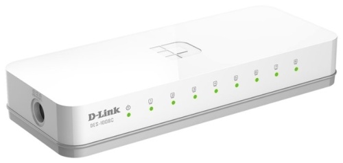 Коммутатор 8-port 100Mbps D-Link DES-1008C <пластик> (замена DES-1008A)
