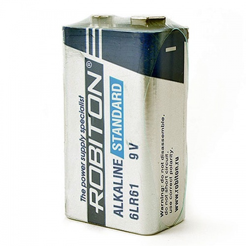 Батарейка 6LR61 щелочная крона  ROBITON STANDARD Bulk
