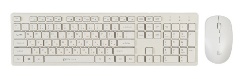 Клавиатура+мышь Oklick 240M <беспр./105кл/(Мышь/2кн/1600dpi)/мультимедиа/2xAAA/USB/белый>