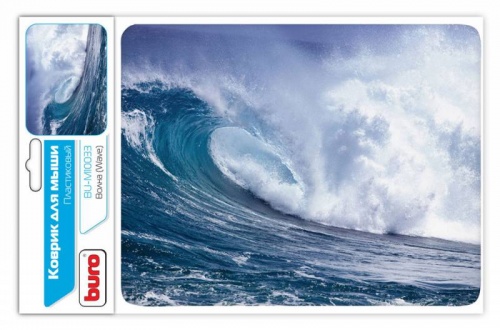 Коврик для мыши Buro BU-M10033 (пластик, губчатая резина/230х180х2мм/волна)