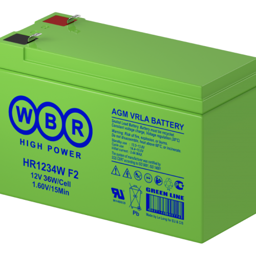 Батарея аккумуляторная 12V/9Ah WBR HR1234W F2 (151x65x94mm/2.7kg) Батарея аккумуляторная 12V/9Ah WBR HR1234W F2 (151x65x94mm/2.7kg)