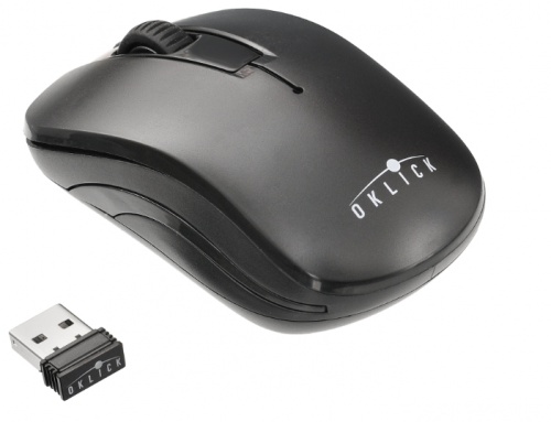 Мышь Oklick 445MW <оптическая/1200dpi/3кнопки/беспроводная/черный/1xAA/USB>
