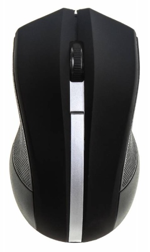 Мышь Oklick 615MW <беспроводная/оптическая/1000dpi/2кнопки/1xAAA/68x123x40мм/USB/черный-серебристый>