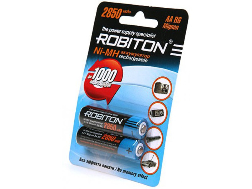 Аккумулятор АА 2850mAh ROBITON Ni-Mh BL2 (2шт в блистере)