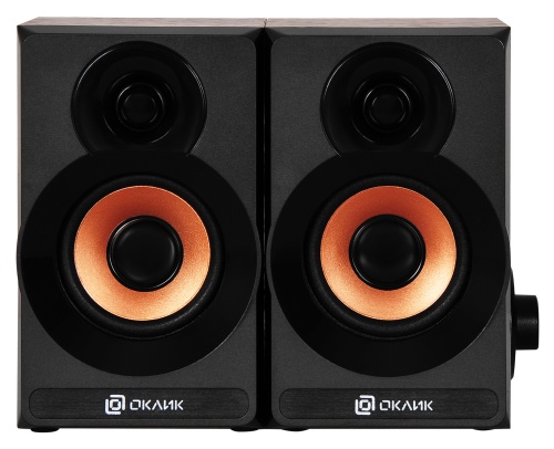 Колонки 2.0 Oklick OK-161 <темное дерево/2x3Вт RMS/150-20000Гц/пластик>