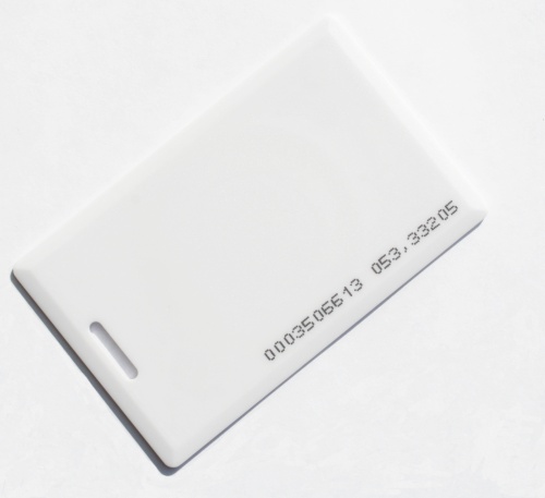 Карта Proximity Em-Marine толстая, 1,6мм, с прорезью, CR-80  (TK4100 Clamshell white)